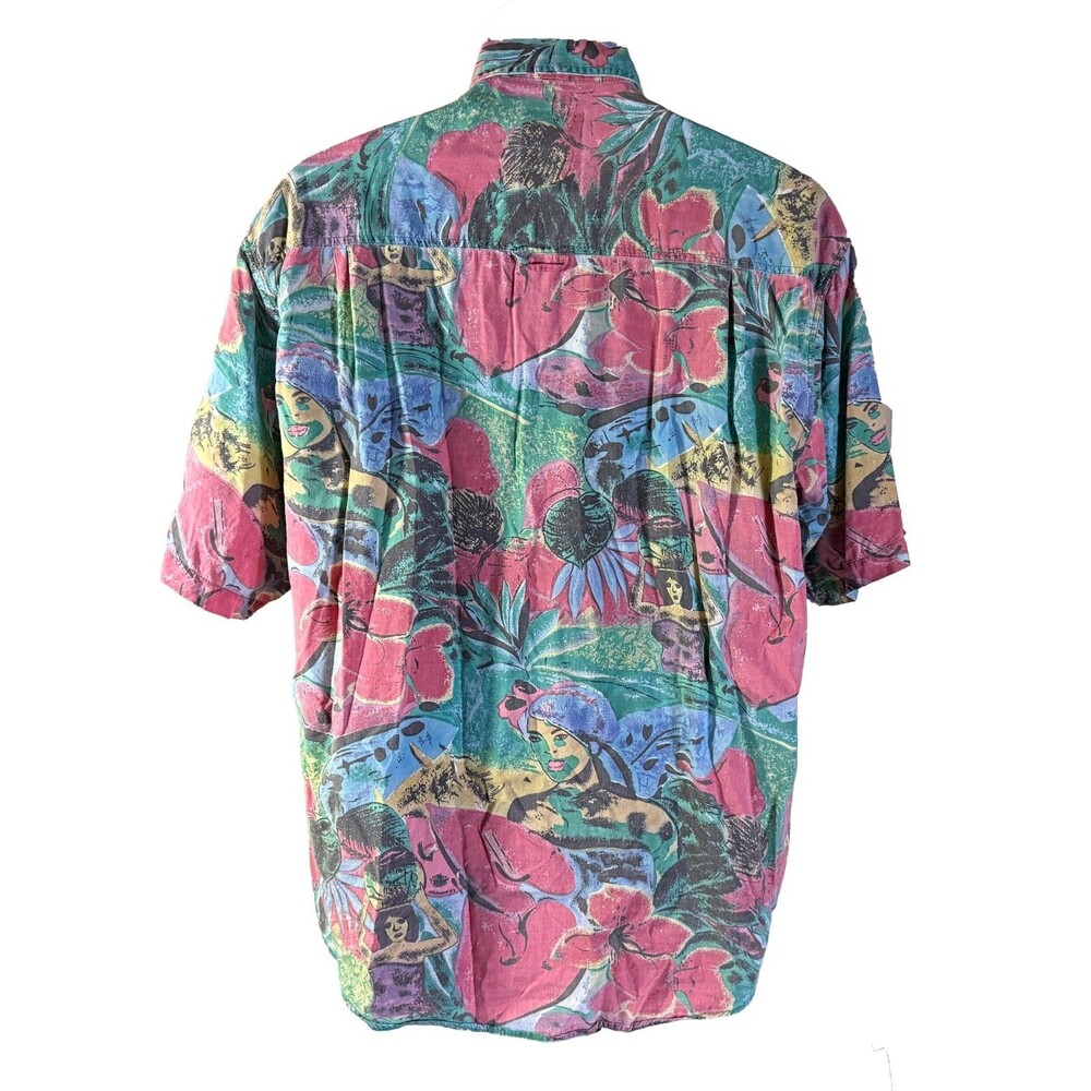 Tom Tailor Short Sleeve Button Down Floral Hawaiian Shirt Medium - Picture 3 of 4
